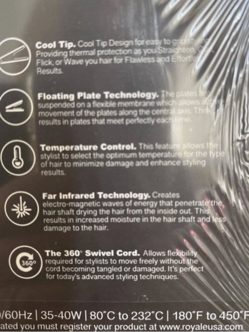 Royale Platinum Genius Heating Element Flat Iron - 1.25” NIB SEALED Red - Picture 2 of 3